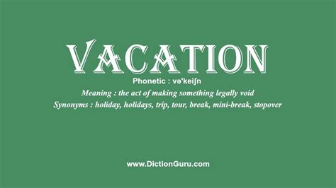 vacation meaning.